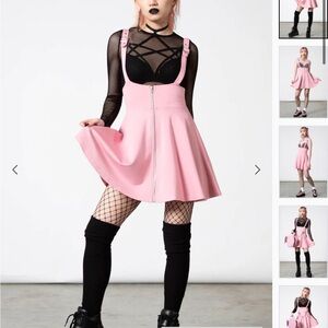 Killstar Pastel Pink Suspend Me Statement Skirt Dress Size 2XL